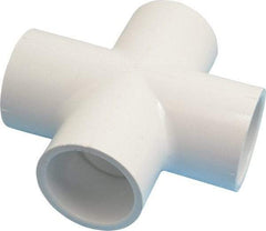Value Collection - 1-1/4" PVC Plastic Pipe Cross - Schedule 40, All Slip End Connections - Eagle Tool & Supply