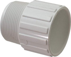 Value Collection - 2-1/2" PVC Plastic Pipe Male Adapter - Schedule 40, MIPT x Slip End Connections - Eagle Tool & Supply