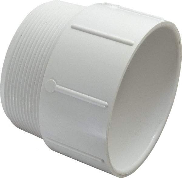 Value Collection - 4" PVC Plastic Pipe Male Adapter - Schedule 40, MIPT x Slip End Connections - Eagle Tool & Supply