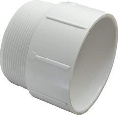 Value Collection - 4" PVC Plastic Pipe Male Adapter - Schedule 40, MIPT x Slip End Connections - Eagle Tool & Supply