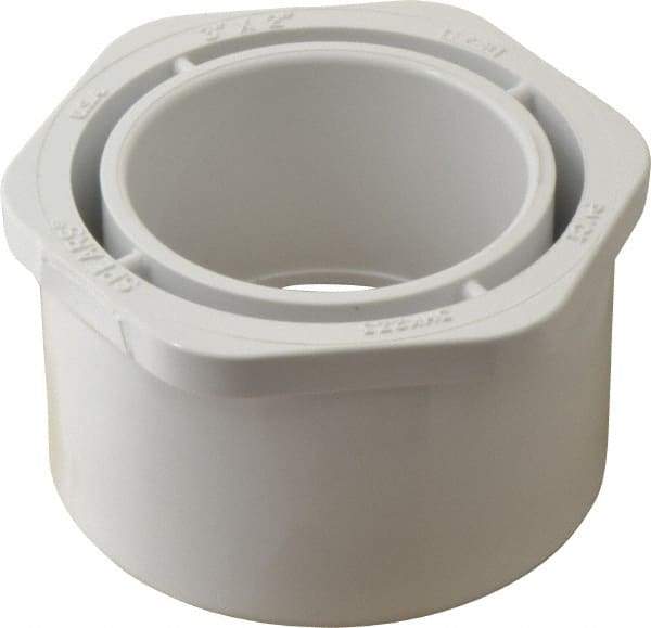 Value Collection - 3 x 2" PVC Plastic Pipe Bushing - Schedule 40, Spig x Slip End Connections - Eagle Tool & Supply