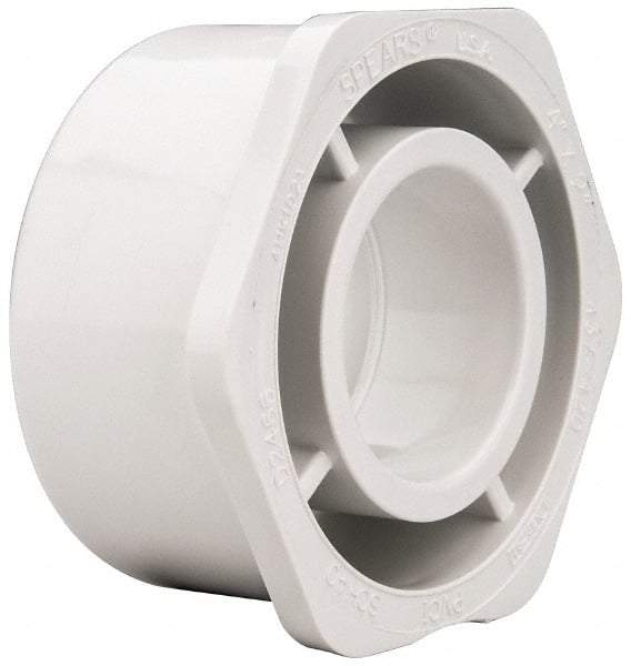 Value Collection - 4 x 2" PVC Plastic Pipe Bushing - Schedule 40, Spig x Slip End Connections - Eagle Tool & Supply