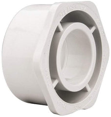 Value Collection - 4 x 2" PVC Plastic Pipe Bushing - Schedule 40, Spig x Slip End Connections - Eagle Tool & Supply