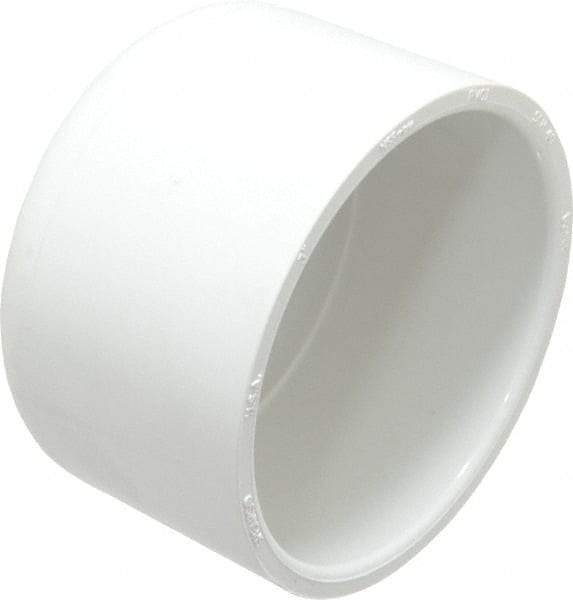 Value Collection - 3" PVC Plastic Pipe End Cap - Schedule 40, Slip End Connections - Eagle Tool & Supply