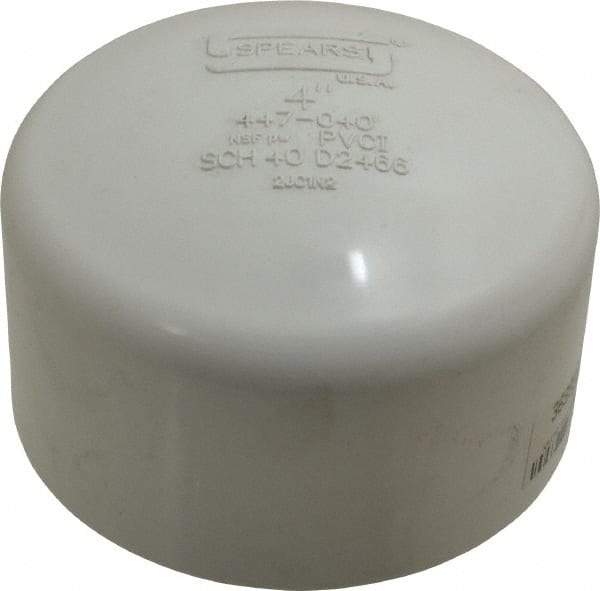 Value Collection - 4" PVC Plastic Pipe End Cap - Schedule 40, Slip End Connections - Eagle Tool & Supply