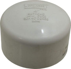 Value Collection - 4" PVC Plastic Pipe End Cap - Schedule 40, Slip End Connections - Eagle Tool & Supply