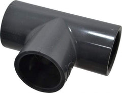 Value Collection - 1-1/4" PVC Plastic Pipe Tee - Schedule 80, Slip x Slip x Slip End Connections - Eagle Tool & Supply