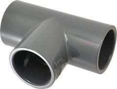 Value Collection - 1-1/2" PVC Plastic Pipe Tee - Schedule 80, Slip x Slip x Slip End Connections - Eagle Tool & Supply