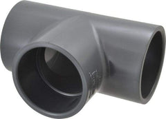 Value Collection - 3" PVC Plastic Pipe Tee - Schedule 80, Slip x Slip x Slip End Connections - Eagle Tool & Supply