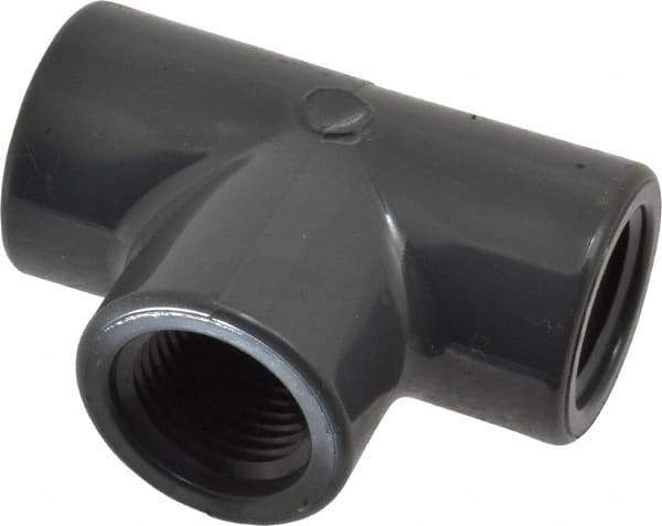 Value Collection - 1/2" PVC Plastic Pipe Tee - Schedule 80, FIPT x FIPT x FIPT End Connections - Eagle Tool & Supply