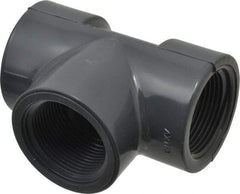 Value Collection - 1-1/4" PVC Plastic Pipe Tee - Schedule 80, FIPT x FIPT x FIPT End Connections - Eagle Tool & Supply