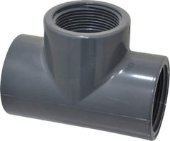 Value Collection - 1-1/2" PVC Plastic Pipe Tee - Schedule 80, FIPT x FIPT x FIPT End Connections - Eagle Tool & Supply