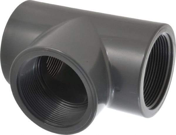 Value Collection - 3" PVC Plastic Pipe Tee - Schedule 80, FIPT x FIPT x FIPT End Connections - Eagle Tool & Supply