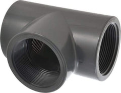 Value Collection - 3" PVC Plastic Pipe Tee - Schedule 80, FIPT x FIPT x FIPT End Connections - Eagle Tool & Supply