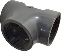 Value Collection - 4" PVC Plastic Pipe Tee - Schedule 80, FIPT x FIPT x FIPT End Connections - Eagle Tool & Supply