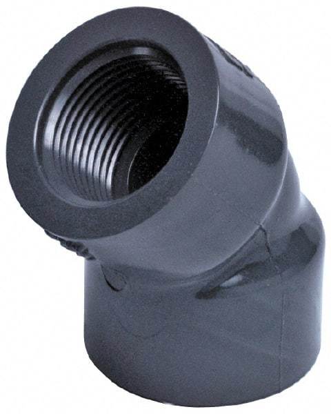 Value Collection - 8" PVC Plastic Pipe 45° Elbow - Schedule 40, Slip x Slip End Connections - Eagle Tool & Supply