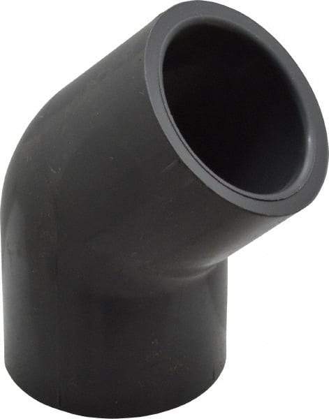 Value Collection - 1" PVC Plastic Pipe 45° Elbow - Schedule 80, Slip x Slip End Connections - Eagle Tool & Supply
