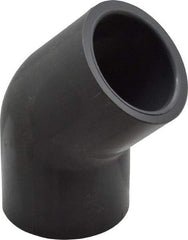 Value Collection - 1" PVC Plastic Pipe 45° Elbow - Schedule 80, Slip x Slip End Connections - Eagle Tool & Supply