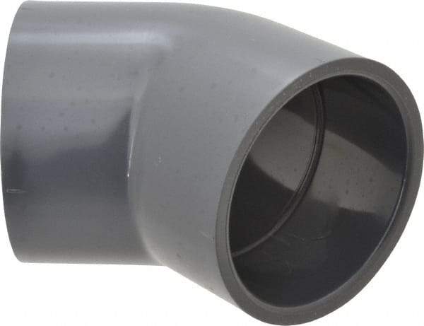Value Collection - 3" PVC Plastic Pipe 45° Elbow - Schedule 80, Slip x Slip End Connections - Eagle Tool & Supply