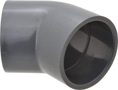 Value Collection - 3" PVC Plastic Pipe 45° Elbow - Schedule 80, Slip x Slip End Connections - Eagle Tool & Supply
