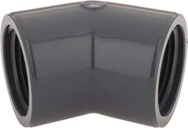 Value Collection - 1" PVC Plastic Pipe 45° Elbow - Schedule 80, FIPT x FIPT End Connections - Eagle Tool & Supply
