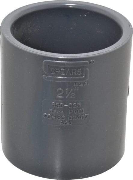 Value Collection - 2-1/2" PVC Plastic Pipe Coupling - Schedule 80, Slip x Slip End Connections - Eagle Tool & Supply