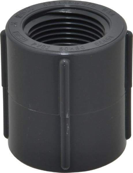 Value Collection - 3/4" PVC Plastic Pipe Coupling - Schedule 80, FIPT x FIPT End Connections - Eagle Tool & Supply