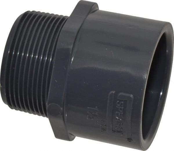Value Collection - 1-1/2" PVC Plastic Pipe Male Adapter - Schedule 80, Slip x MIPT End Connections - Eagle Tool & Supply