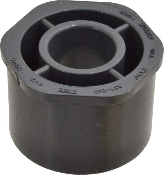 Value Collection - 2 x 3/4" PVC Plastic Pipe Bushing - Schedule 80, Spig x Slip End Connections - Eagle Tool & Supply