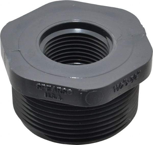 Value Collection - 1-1/2 x 3/4" PVC Plastic Pipe Bushing - Schedule 80, MIPT x FIPT End Connections - Eagle Tool & Supply