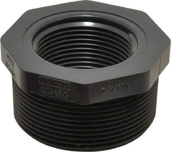 Value Collection - 2 x 1-1/4" PVC Plastic Pipe Bushing - Schedule 80, MIPT x FIPT End Connections - Eagle Tool & Supply