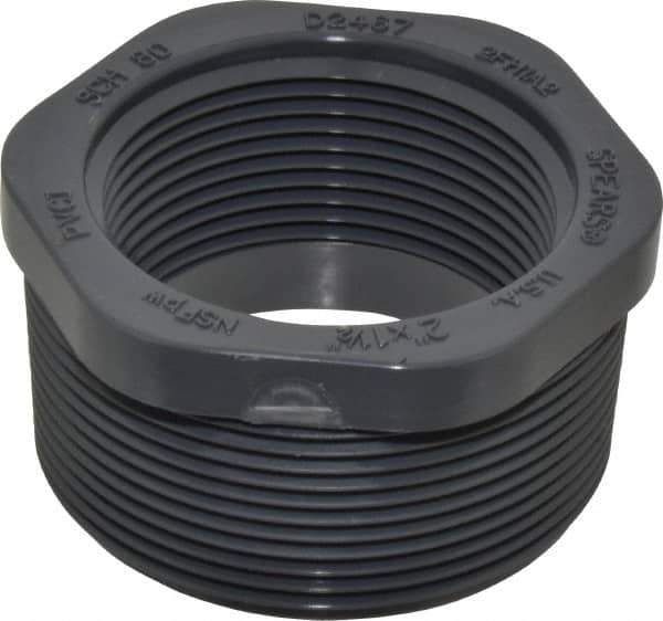 Value Collection - 2 x 1-1/2" PVC Plastic Pipe Bushing - Schedule 80, MIPT x FIPT End Connections - Eagle Tool & Supply