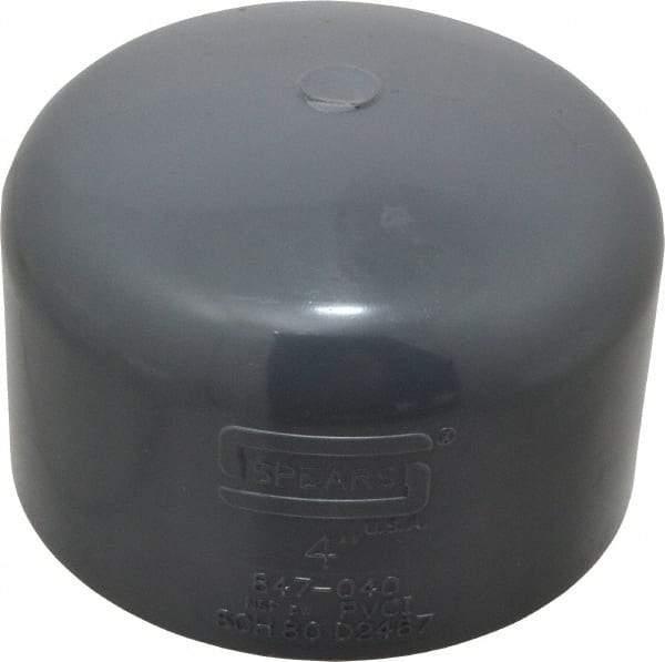 Value Collection - 4" PVC Plastic Pipe End Cap - Schedule 80, Slip End Connections - Eagle Tool & Supply