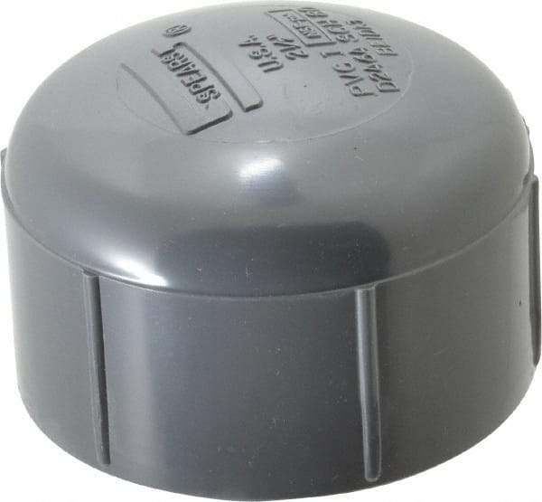 Value Collection - 2-1/2" PVC Plastic Pipe End Cap - Schedule 80, FIPT End Connections - Eagle Tool & Supply
