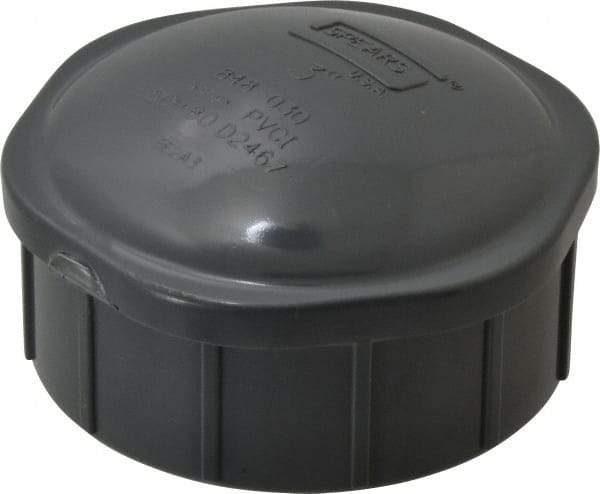 Value Collection - 3" PVC Plastic Pipe End Cap - Schedule 80, FIPT End Connections - Eagle Tool & Supply