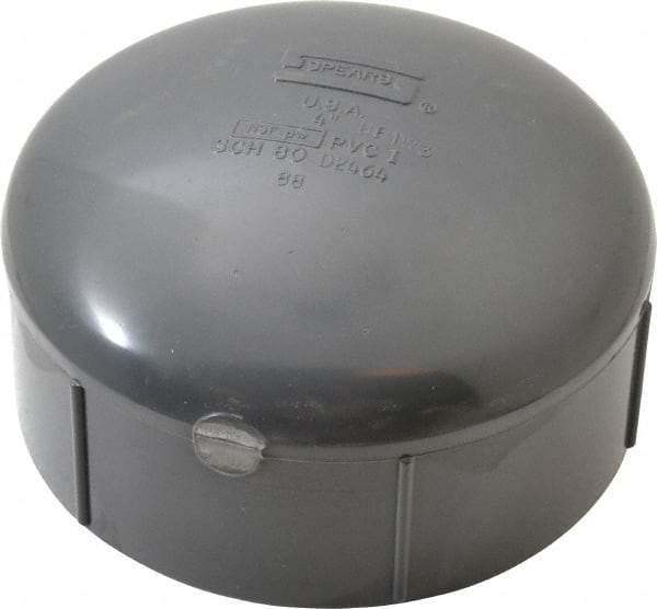 Value Collection - 4" PVC Plastic Pipe End Cap - Schedule 80, FIPT End Connections - Eagle Tool & Supply