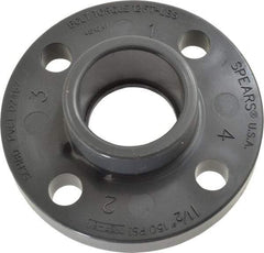 Value Collection - 1-1/2" PVC Plastic Pipe Flange (One Piece) - Schedule 80, Slip End Connections - Eagle Tool & Supply
