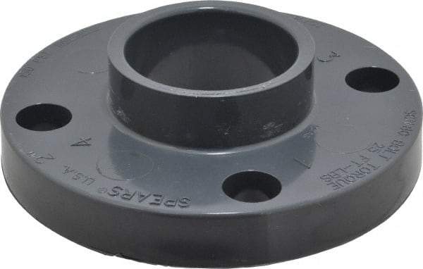 Value Collection - 2" PVC Plastic Pipe Flange (One Piece) - Schedule 80, Slip End Connections - Eagle Tool & Supply