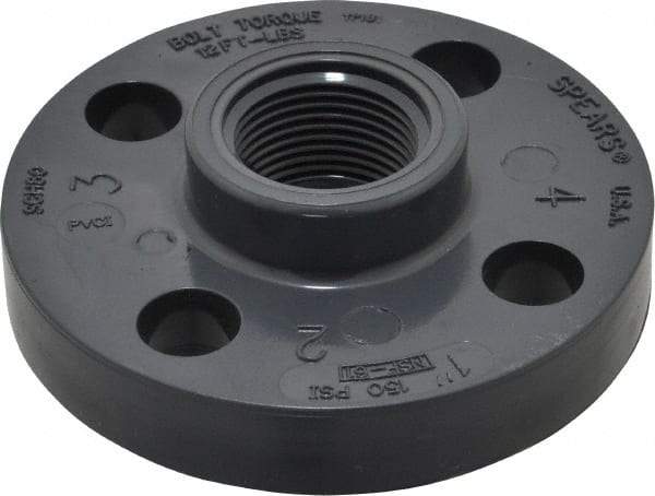 Value Collection - 1" PVC Plastic Pipe Flange (One Piece) - Schedule 80, FIPT End Connections - Eagle Tool & Supply