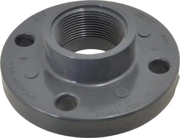 Value Collection - 2-1/2" PVC Plastic Pipe Flange (One Piece) - Schedule 80, FIPT End Connections - Eagle Tool & Supply