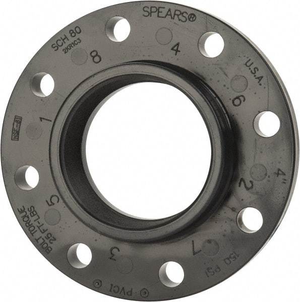 Value Collection - 4" PVC Plastic Pipe Flange (One Piece) - Schedule 80, FIPT End Connections - Eagle Tool & Supply