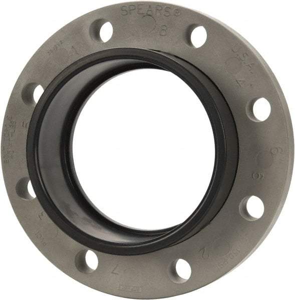 Value Collection - 6" PVC Plastic Pipe Flange (Two Piece) - Schedule 80, Slip End Connections - Eagle Tool & Supply