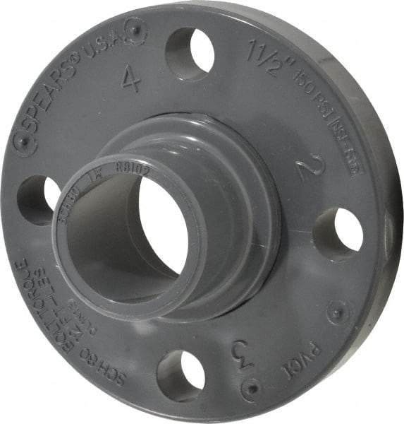 Value Collection - 1-1/2" PVC Plastic Pipe Flange (Two Piece) - Schedule 80, Spig End Connections - Eagle Tool & Supply