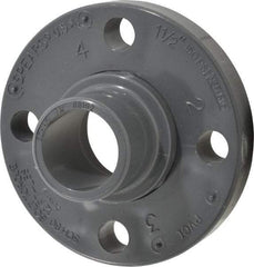 Value Collection - 1-1/2" PVC Plastic Pipe Flange (Two Piece) - Schedule 80, Spig End Connections - Eagle Tool & Supply