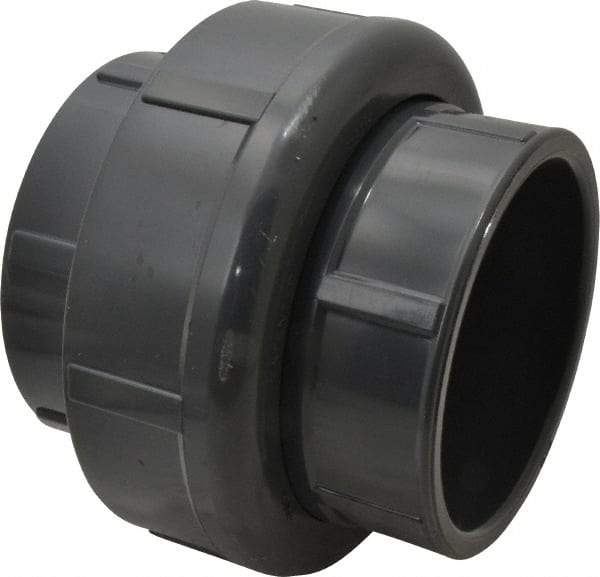 Value Collection - 4" PVC Plastic Pipe Union with Viton O-Ring - Schedule 80, Slip x Slip End Connections - Eagle Tool & Supply