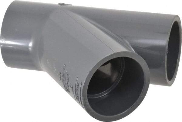 Value Collection - 2" PVC Plastic Pipe Wye - Schedule 80, Slip End Connections - Eagle Tool & Supply