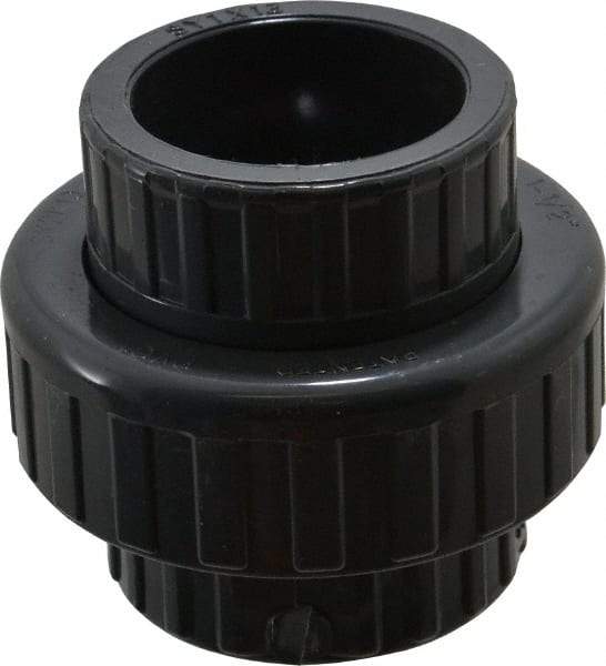 Value Collection - 1-1/2" PVC Plastic Pipe Union with EPDM O-Ring - Schedule 80, Slip x Slip End Connections - Eagle Tool & Supply