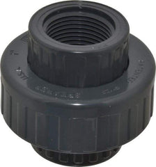 Value Collection - 1" PVC Plastic Pipe Union with EPDM O-Ring - Schedule 80, FIPT x FIPT End Connections - Eagle Tool & Supply