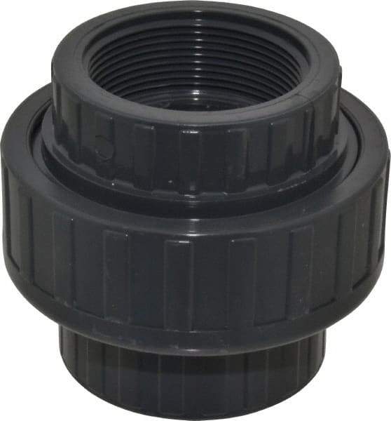 Value Collection - 2" PVC Plastic Pipe Union with EPDM O-Ring - Schedule 80, FIPT x FIPT End Connections - Eagle Tool & Supply