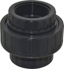Value Collection - 2" PVC Plastic Pipe Union with EPDM O-Ring - Schedule 80, FIPT x FIPT End Connections - Eagle Tool & Supply
